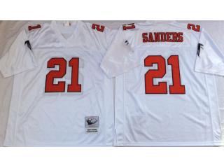 Atlanta Falcons 21 Deion Sanders Football Jersey White Retro