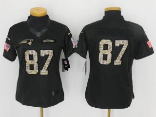 Women New England Patriots 87 Rob Gronkowski Anthracite Salute To Service Elite Jersey