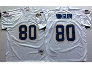 San Diego Chargers 80 Kellen Winslow Football Jersey White Retro