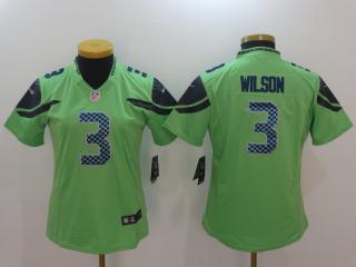 Women Seattle Seahawks 3 Russell Wilson Football Jersey Green