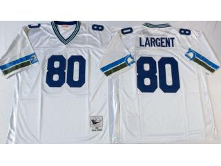 Seattle Seahawks 80 Steve Largent Football Jersey White Retro