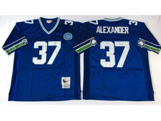 Seattle Seahawks 37 Shaun Alexander Football Jersey Blue Retro