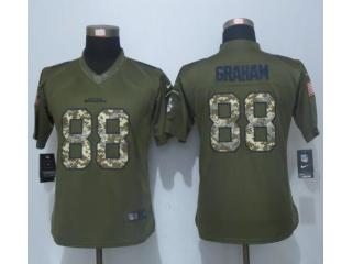 Women Seattle Seahawks 88 Jimmy Graham Green Salute To Service Limited Jersey