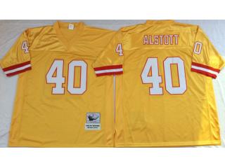 Tampa Bay Buccaneers 40 Mike Alstott Football Jersey Yellow Retro