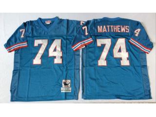 Tennessee Titans 74 Bruce Matthews Football Jersey Blue Retro