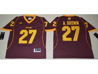 Central Michigan Chippewas 27 Antonio Brown College Football Jersey Maroon