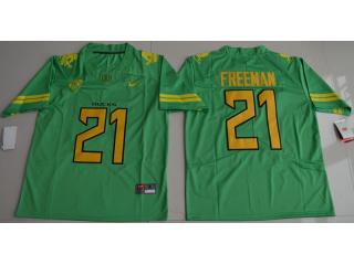 Oregon Duck 21 Royce Freeman College Football Electric Lightning Jersey Apple Green