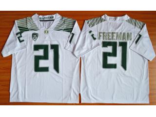 Oregon Duck 21 Royce Freeman College Football Jersey White