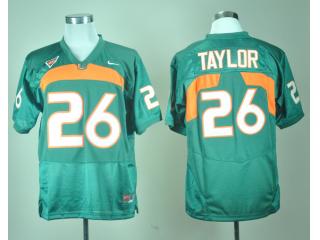 Miami Hurricanes 26 Sean Taylor College Football Jersey Green