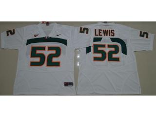 Miami Hurricanes 52 Ray Lewis College Football Jersey White