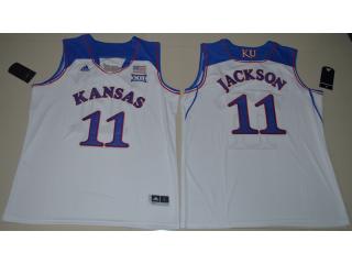 Kansas Jayhawks 11 Josh Jackson College Basketball Jersey White