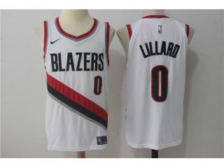 2017 -2018 Nike Portland Trail Blaze 0 Damian Lillard Basketball Jersey White Player Edition