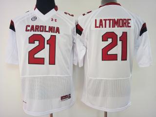 Women South Carolina Gamecocks 21 Marcus Lattimore College Football Jersey White