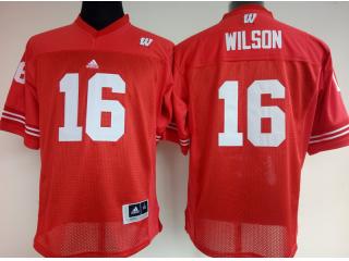 Women Wisconsin Badgers 16 Russell Wilson College Football Jersey Red