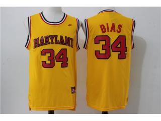 High school 34 Weber Bias College Basketball Jersey Yellow