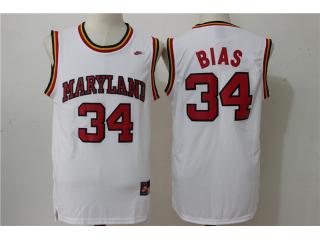 High school 34 Weber Bias College Basketball Jersey White