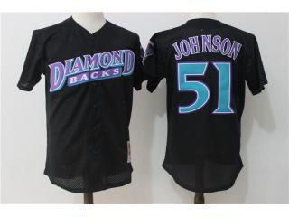 Arizona Diamondbacks 51 Randy Johnson Baseball Jersey Black Retro hole fabric