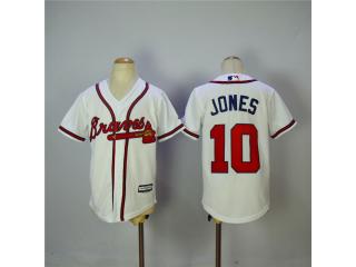 Youth Atlanta Braves 10 Chipper Jones Baseball Jersey White