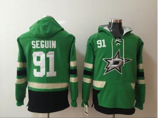 Classic Dallas Stars 91 Tyler Seguin Ice Hoodies Hockey Jersey Green