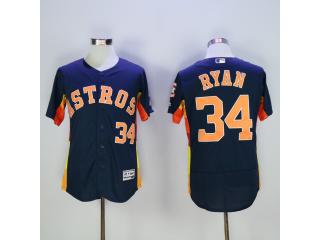 Houston Astros 34 Nolan Ryan FlexBase Baseball Jersey Navy Blue