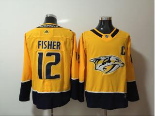 Adidas Nashville Predators 12 Mike Fisher Ice Hockey Jersey Yellow