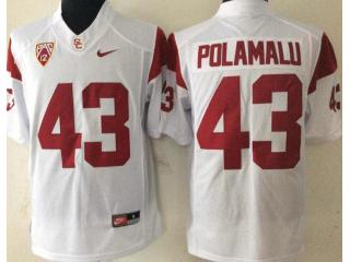 USC Trojans 43 Troy Polamalu College Football Jersey White