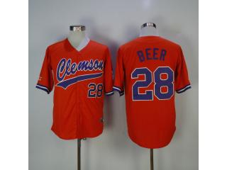 NCAA Clemson Tigers 28 SETH BEER Baseball Jersey Red