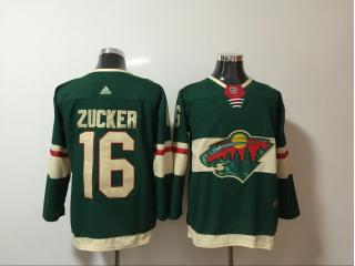 Adidas Minnesota Wild 16 Jason Zucker Ice Hockey Jersey Green