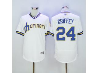 Seattle Mariners 24 Ken Griffey Flexbase Baseball Jersey White