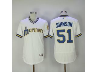 Seattle Mariners 51 Randy Johnson Flexbase Baseball Jersey White