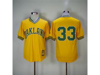 Oakland Athletics 33 Jose Canseco Baseball Jersey Yellow Retro