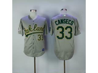 Oakland Athletics 33 Jose Canseco Baseball Jersey Gray Retro