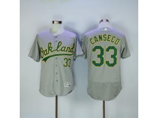 Oakland Athletics 33 Jose Canseco Flexbase Baseball Jersey Gray