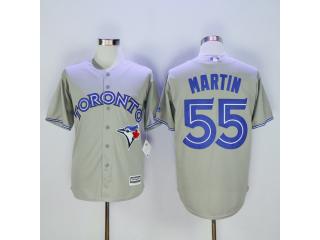 Toronto Blue Jays 55 Russell Martin Baseball Jersey Gray Fan version