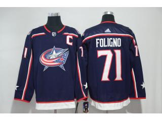 Adidas Columbus Blue Jacket 71 Nick Foligno Ice Hockey Jersey Navy