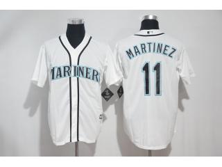 Seattle Mariners 11 Edgar Martinez Baseball Jersey White Fan version