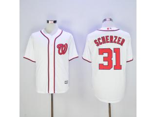 Washington Nationals 31 Max Scherzer Baseball Jersey White Fan version