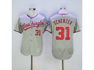 Washington Nationals 31 Max Scherzer Flexbase Baseball Jersey Gray