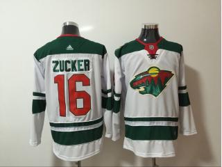 Adidas Minnesota Wild 16 Jason Zucker Ice Hockey Jersey White