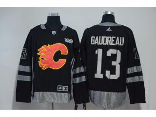 Adidas Calgary Flames 13 Johnny Gaudreau Ice Hockey Jersey Black