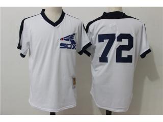 Chicago White Sox 72 Carlton Fisk Baseball Jersey Retro mesh