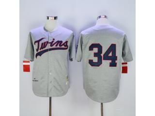 Minnesota Twins 34 Kirby Puckett Baseball Jersey Gray Retro