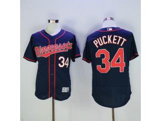 Minnesota Twins 34 Kirby Puckett Flexbase Baseball Jersey Navy Blue