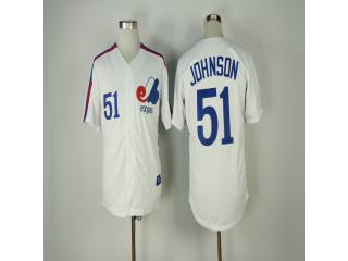 Montreal Expos 51 Randy Johnson Baseball Jersey White Retro