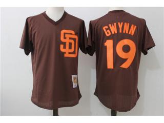 San Diego Padres 19 Tony Gwynn Baseball Jersey Brown reticulated eye