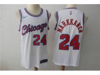 2017-2018 Nike Chicago Bulls 24 Lauri Markkanen Basketball Jersey White City Edition Fans