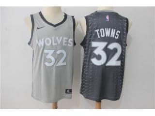 Nike Minnesota Timberwolves 32 Karl-Anthony Towns Basketball Jersey Gray City Edition