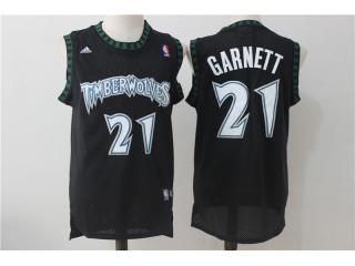 Minnesota Timberwolv 21 Kevin Garnett Basketball Jersey Black