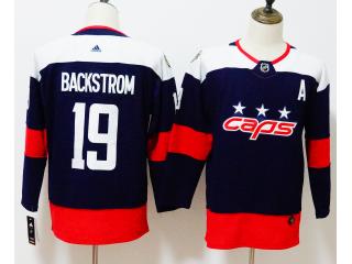 Women Adidas Washington Capitals 19 Nicklas Backstrom Ice Hockey Jersey Navy Blue