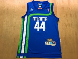 Atlanta Hawks 44 Pete Maravich Basketball Jersey Blue Throwback